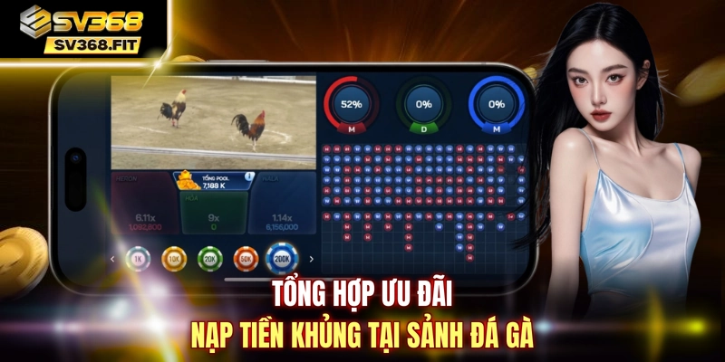 Tổng hợp ưu đãi nạp tiền khủng tại sảnh đá gà